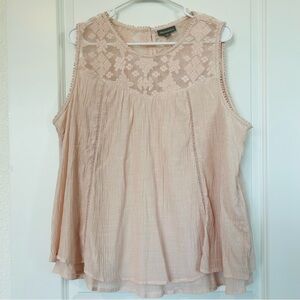 Style & Co. Blush Lace Detail Sleeveless Blouse